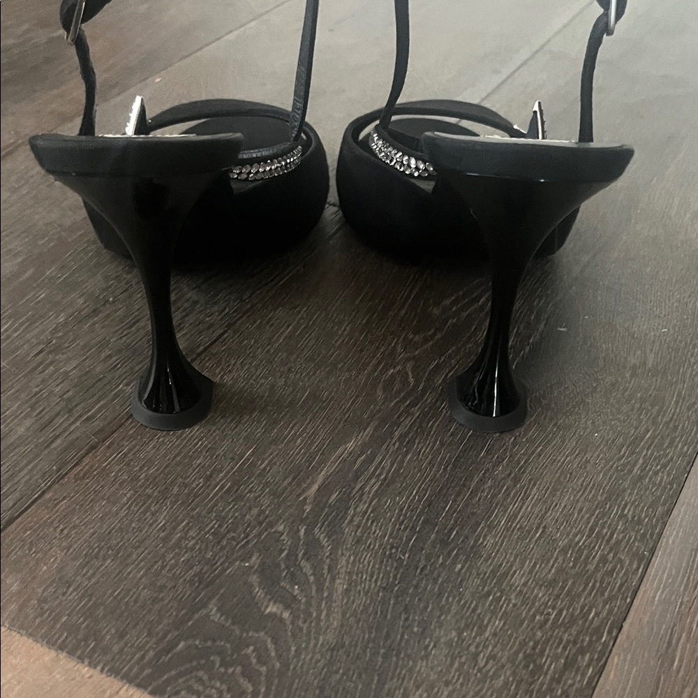 38.5 CHANEL Black Crystal Star Slingback Heels - Picture 11 of 11